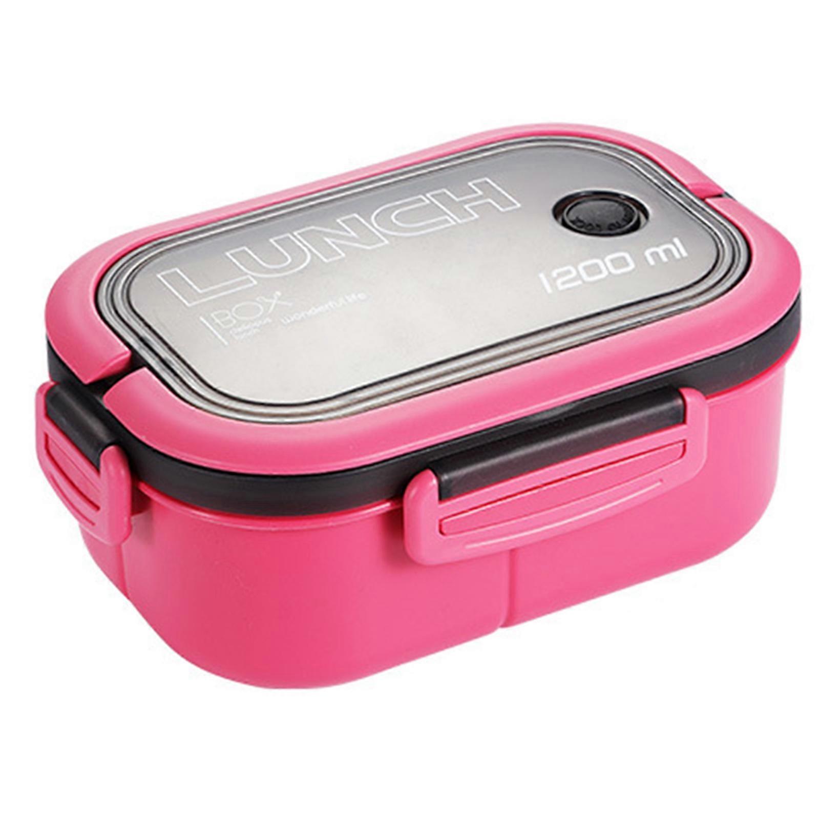 Portable 2 Layers Airtight Lunch Box 1200ml Multi Grid High Capacity Food Containers for Adults Kids