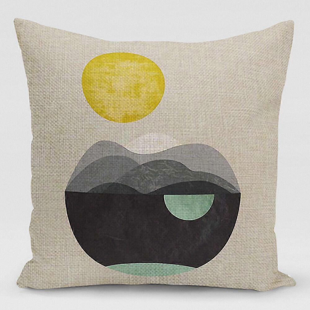 抽象的な太陽山湖スロー枕カバーシンプルな幾何学的なクッションカバーギフトデザイン977jpjcjh