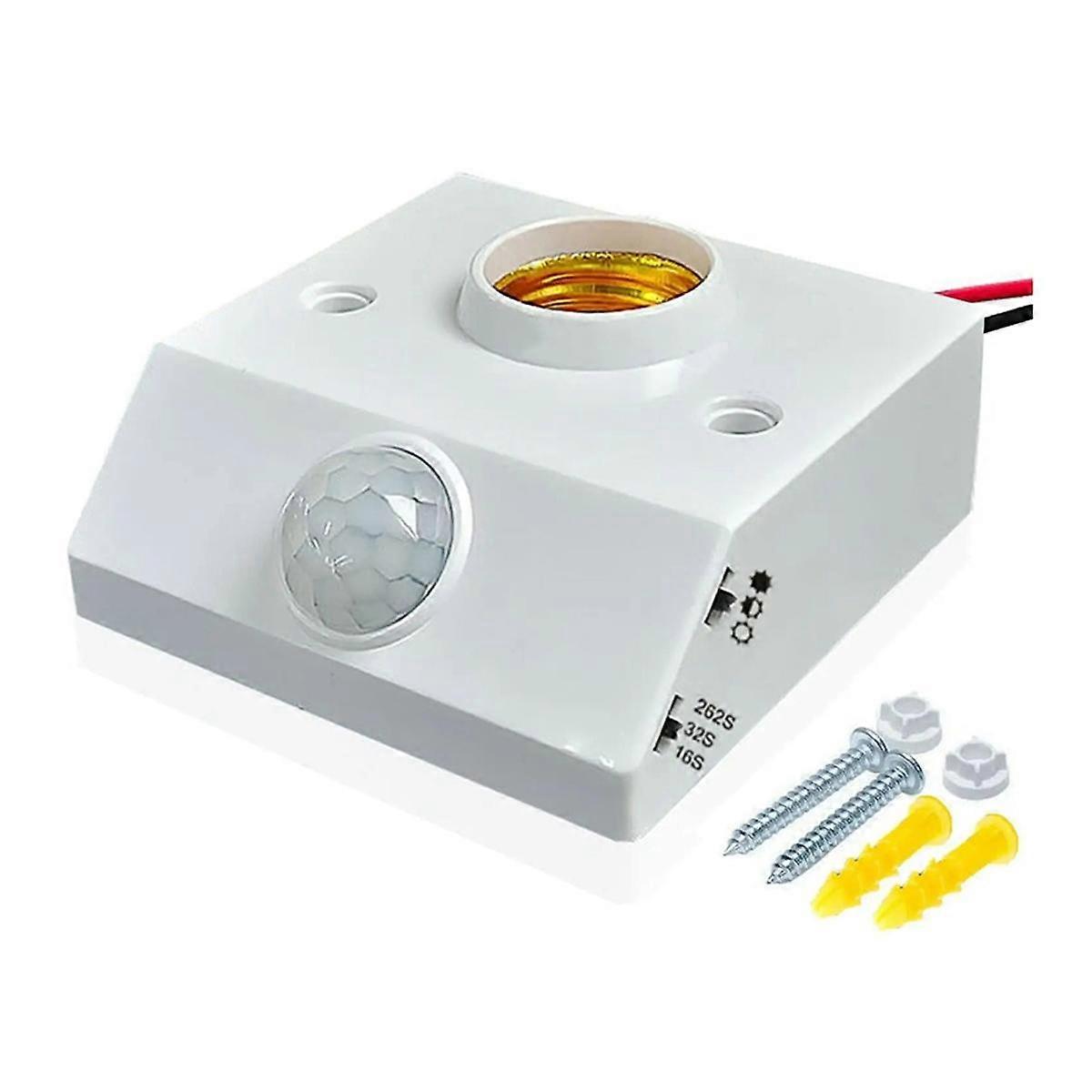 2PCS E27 Lampholder Nut Socket with PIR Motion Sensing Switch Lamp Holder Nut Socket Bulb Socket AC