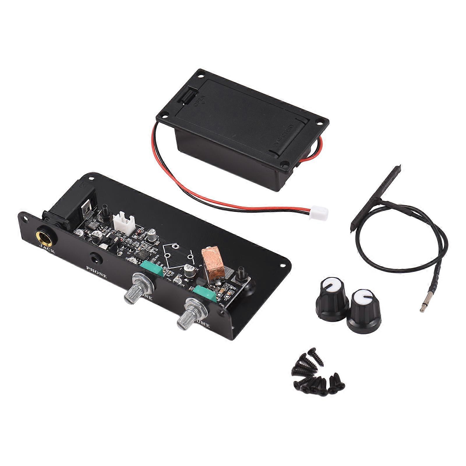 Mute Pickup Silent Violin Pickup EQ Balance Sensing Piezo Equalizer Mute Preamp Pickup for Violin with Earphone Output Tone & Volume Adjustment for Vi