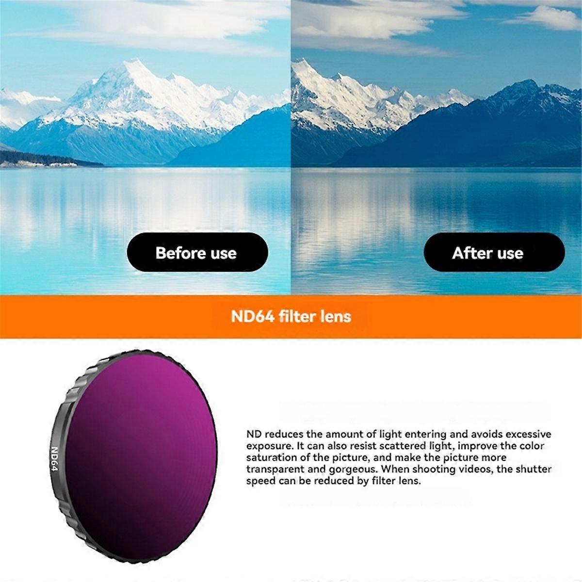 Action Camera Lens Filter Set for Action 5 PRO/4 UV CPL ND8 ND16 ND32 ND64 Photography Filters for