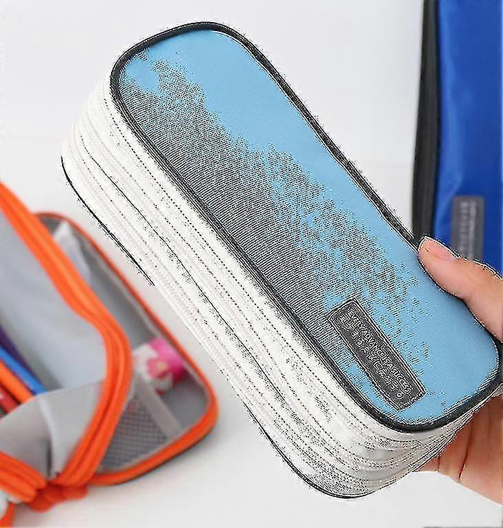 large Capacity Pencil Case,3-layer Zipper Pencil Bag