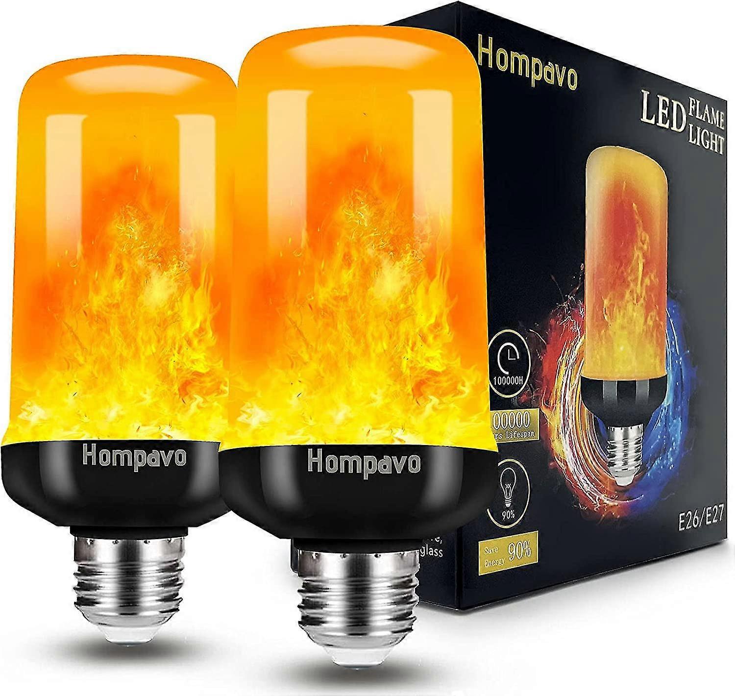 [upgraded] Led Flame Light Bulb, 4 Modes Flickering Light Bulbs, E26/e27 Base Flame Bulb, Christmas(2 Pack)