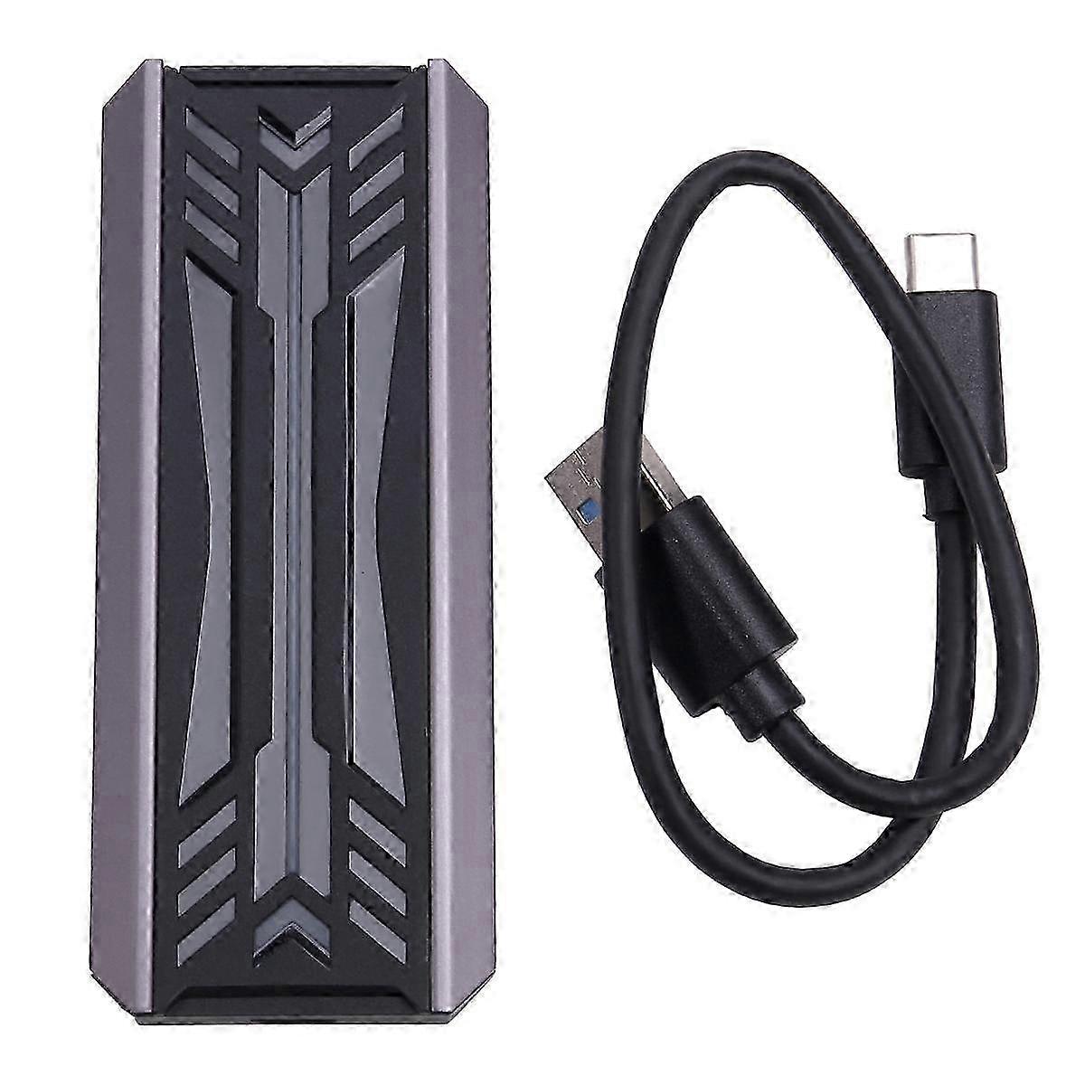 Dual Protocol SSD NVME M2 Hard Drive Enclosure RGB Aluminum M.2 to USB3.1 Gen1 5Gbps Gen2 10Gbps Type C NGFF NVME Case