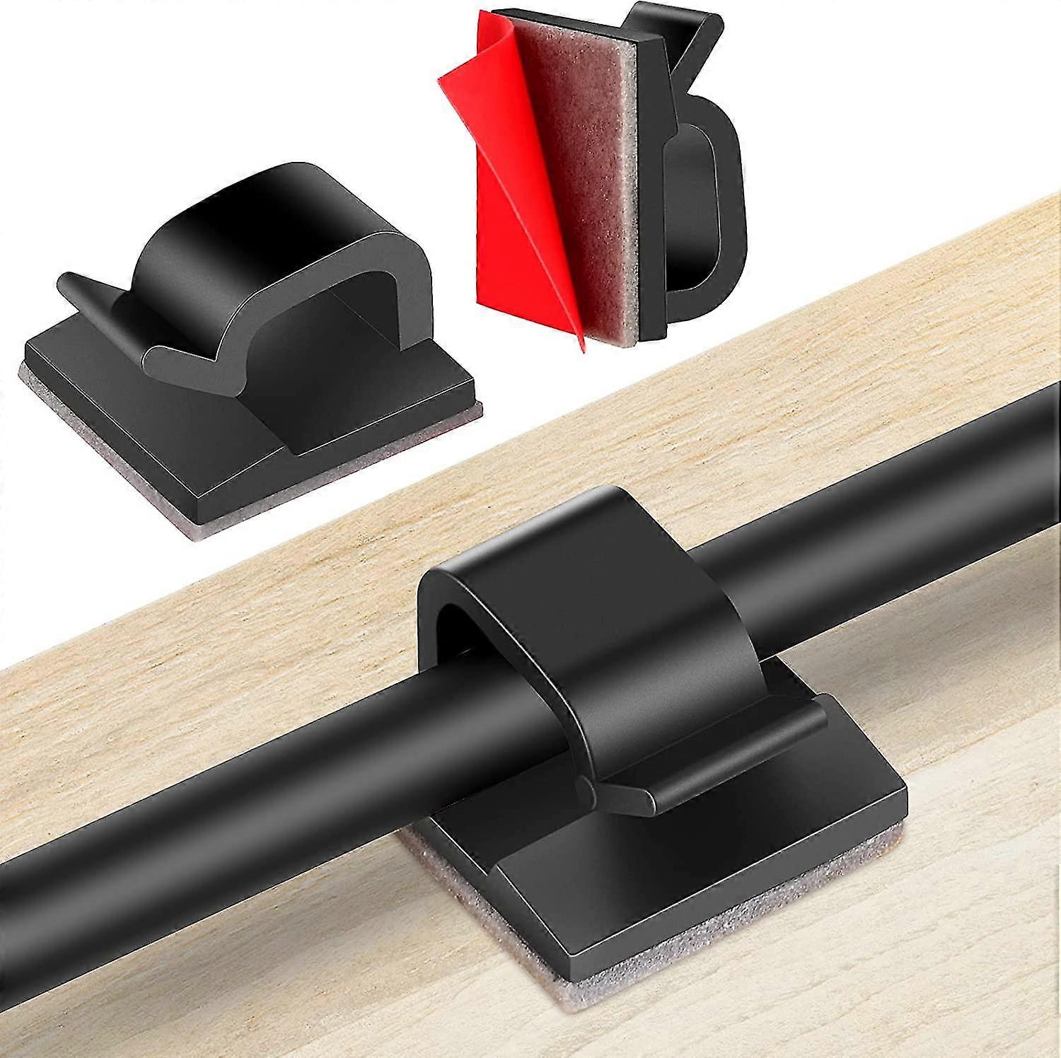 60 Pcs Adhesive Cable Clips, Upgraded Wall Wire Clips For Cable Management