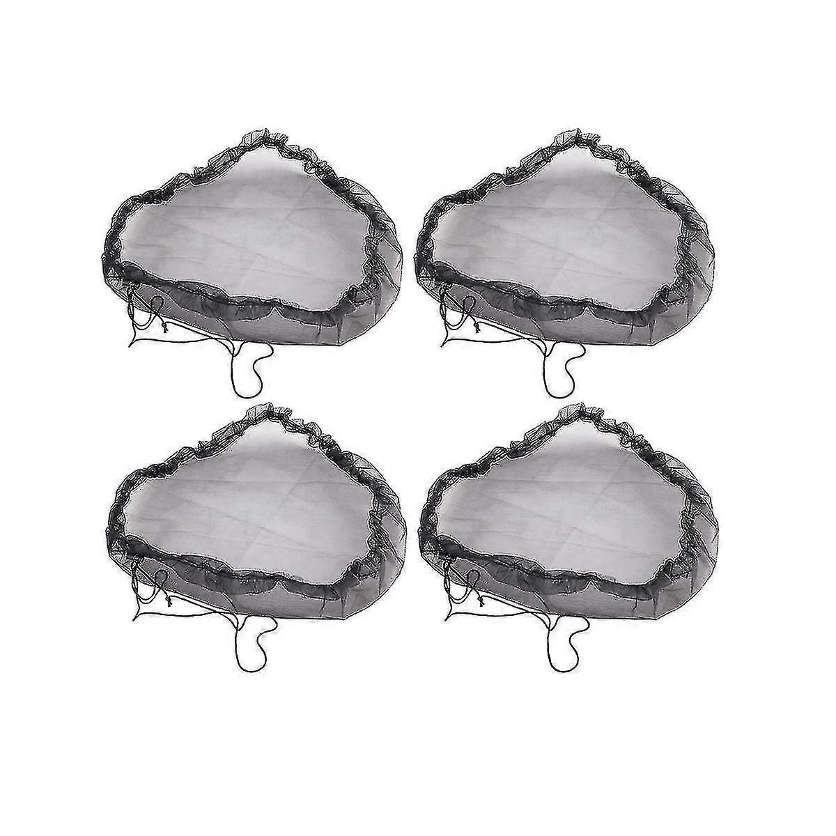 4 Pack Rain Barrel Net Covers - Leaf Resistant Rain Barrel Net Covers With Drawstring