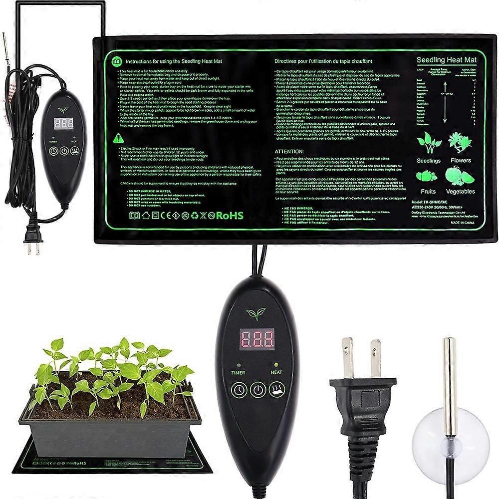 Plant Heat Mat With Thermostat Controller Waterproof Adjustable Greenhouse Heaters For Accelerating Seed Germination And Reptile, 20x10in