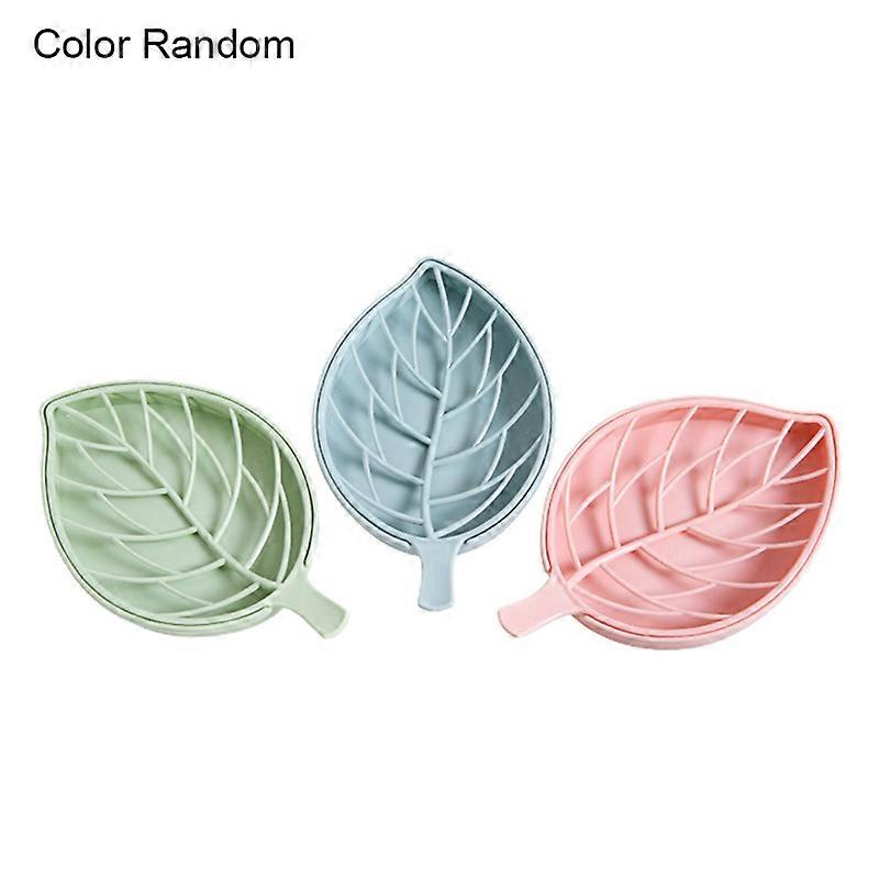 Creative Leaf Shape Soap Box Double Layer Delicate Plastic Soap Holder for Home KAESI