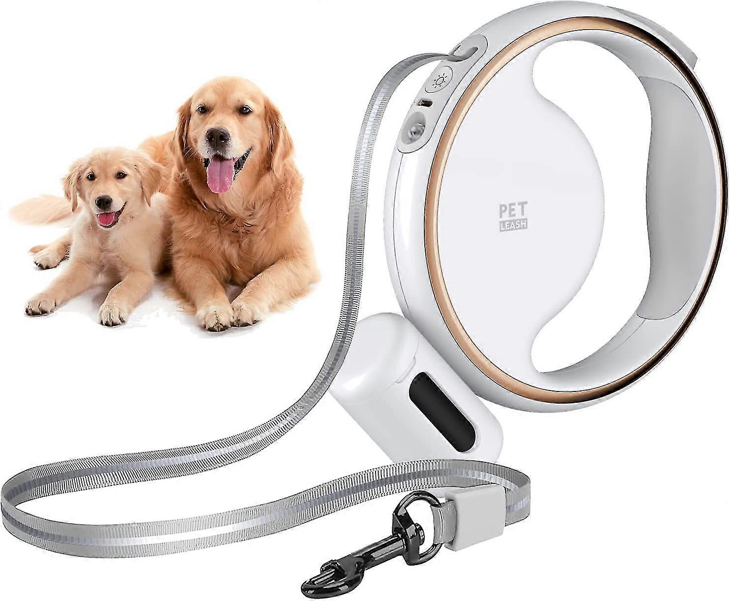 Retractable Dog Leash, Heavy Duty Walking Beautiful Leash, For Small Medium Dogs Up To 110lbs, One Button Break & Lock, 360 Tangle-free Strong Nylon C