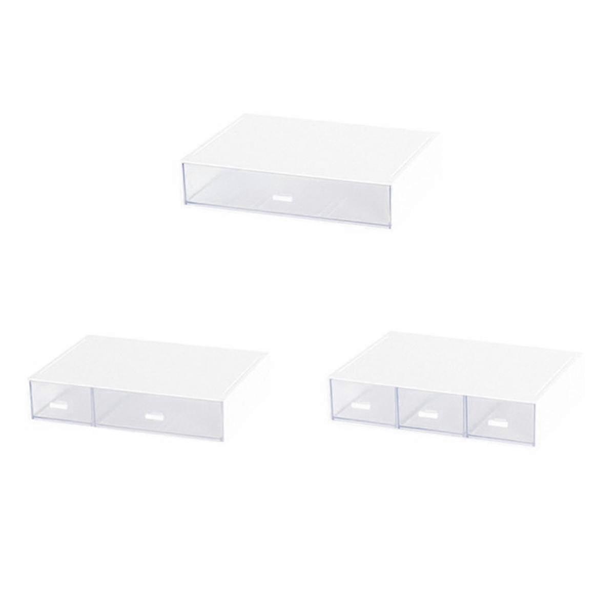 Compartmentalised Drawer Style Storage Box, Cosmetic Storage, Desktop Storage Box, Multi-layer Stackable Storage Box