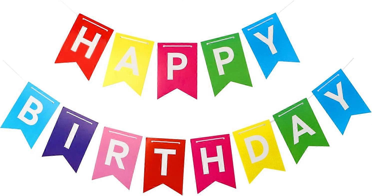 Rainbow Happy Birthday Banner, Multicolor