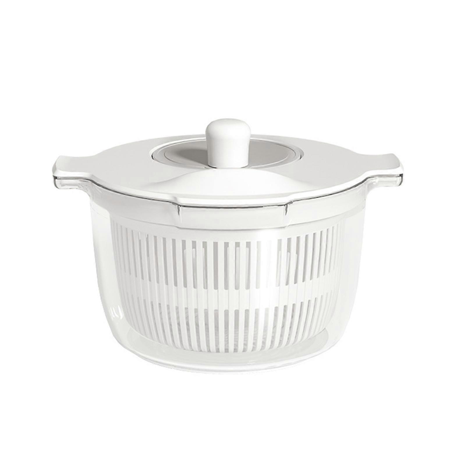 Salad Spinner with Bowl And Mesh Basket Fruit And Vegetable Washer Lettuce Spinner Stable Non-Slip Base Leak-Proof Drain Spout Quick Spin Dryer for Ki