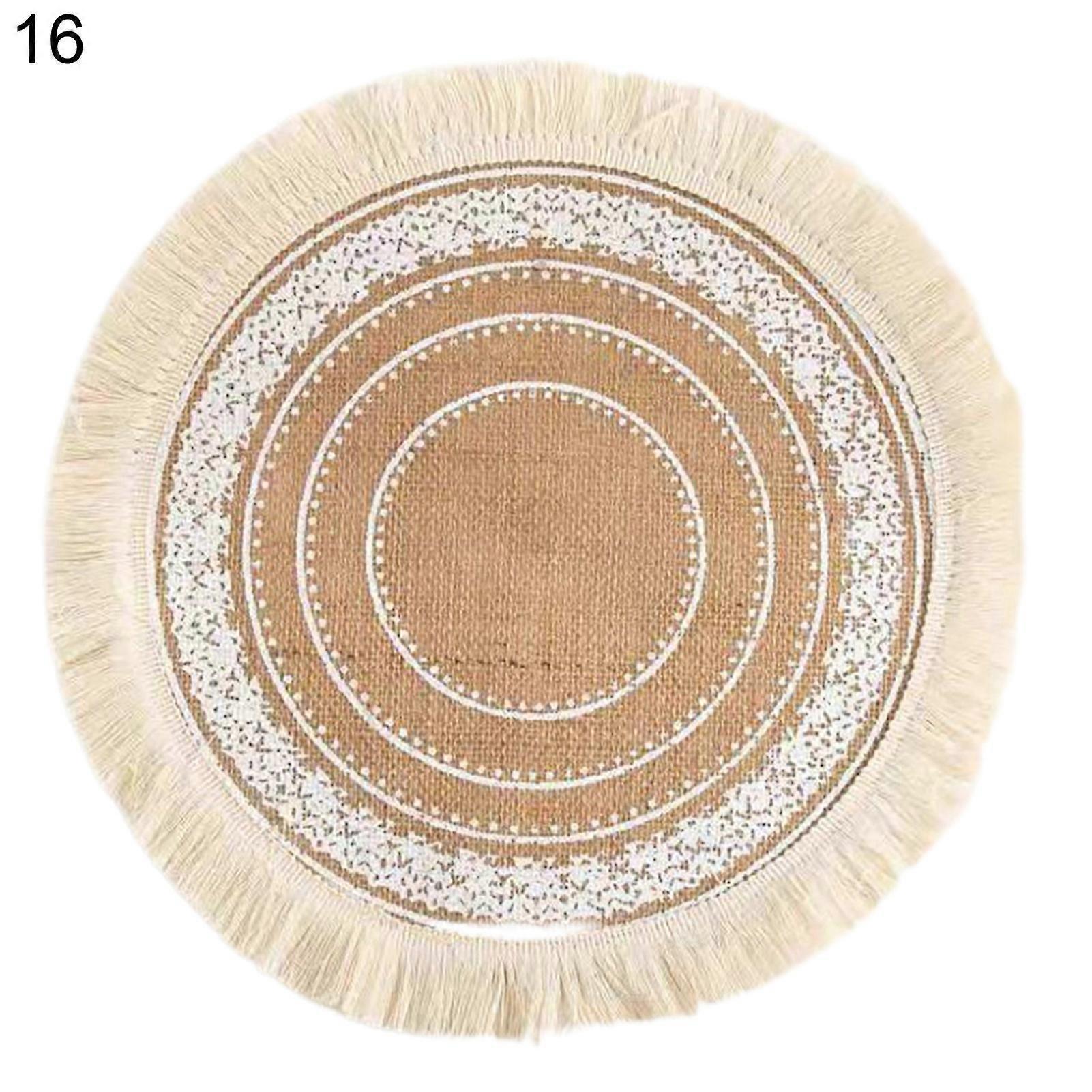 Bowl Coasters Bohemian Foldable Heat Insulation Flax Washable Bowl Cup Mat for Home KAESI
