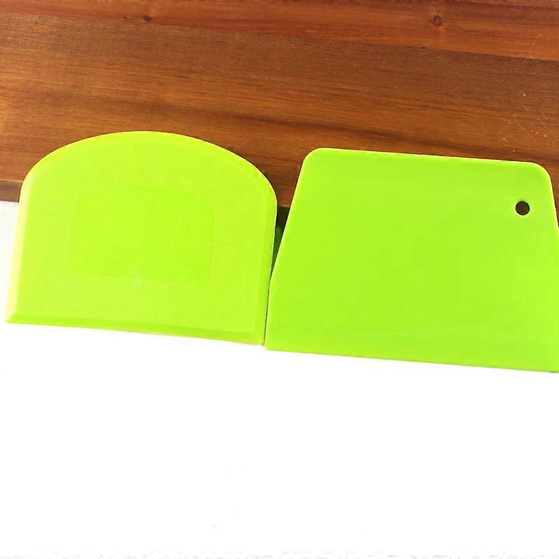 Set of 2 plastic pastry scrapers, green For the kitchen, pastry, pancake, dough and cheese scrapers