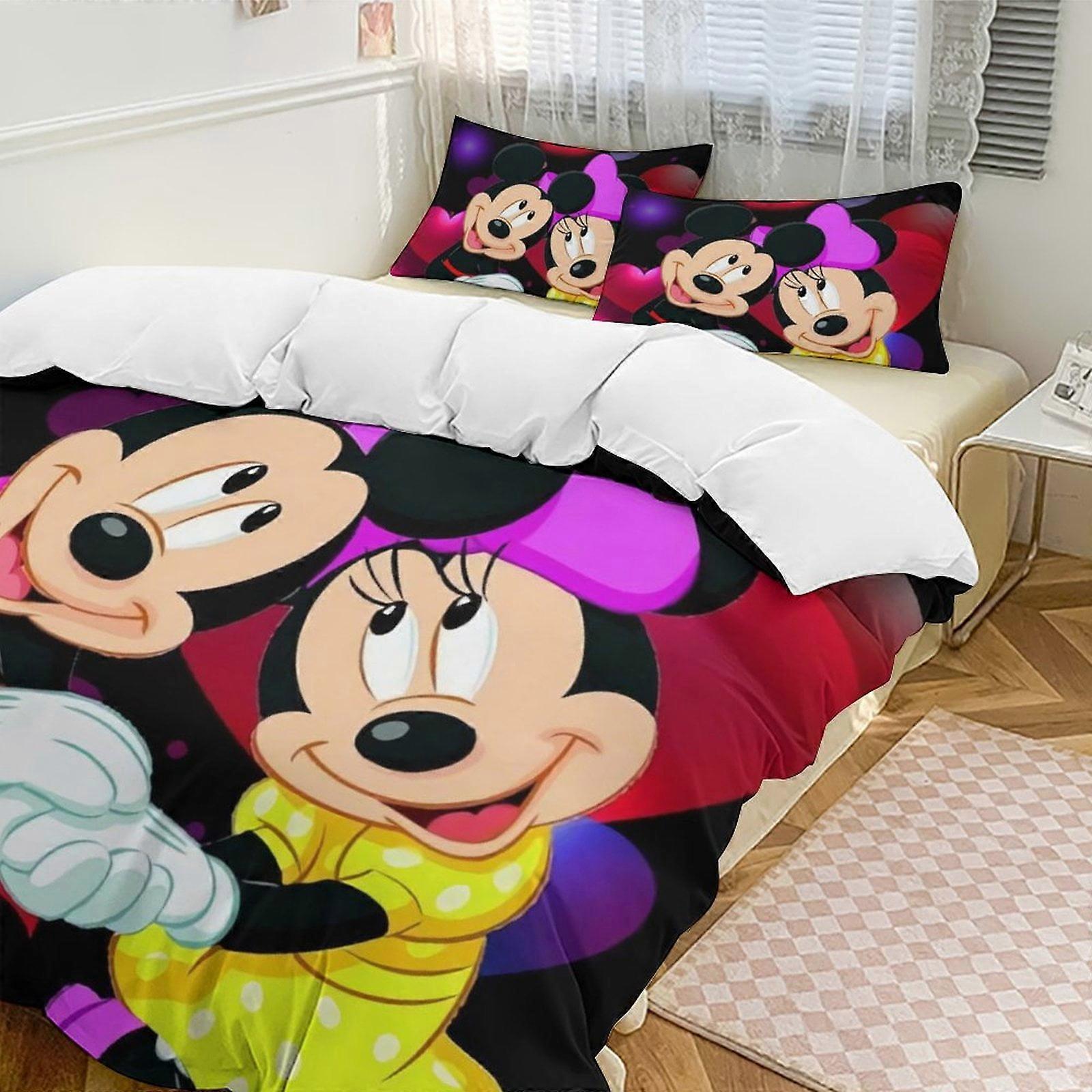 v4040  Bed Sheets Bedding Minnie MouseCartoon Collection 3-Piece Comforter Set, Personalized Bedding Decor for Kids And Teens  Bed Sheets  yuq4040