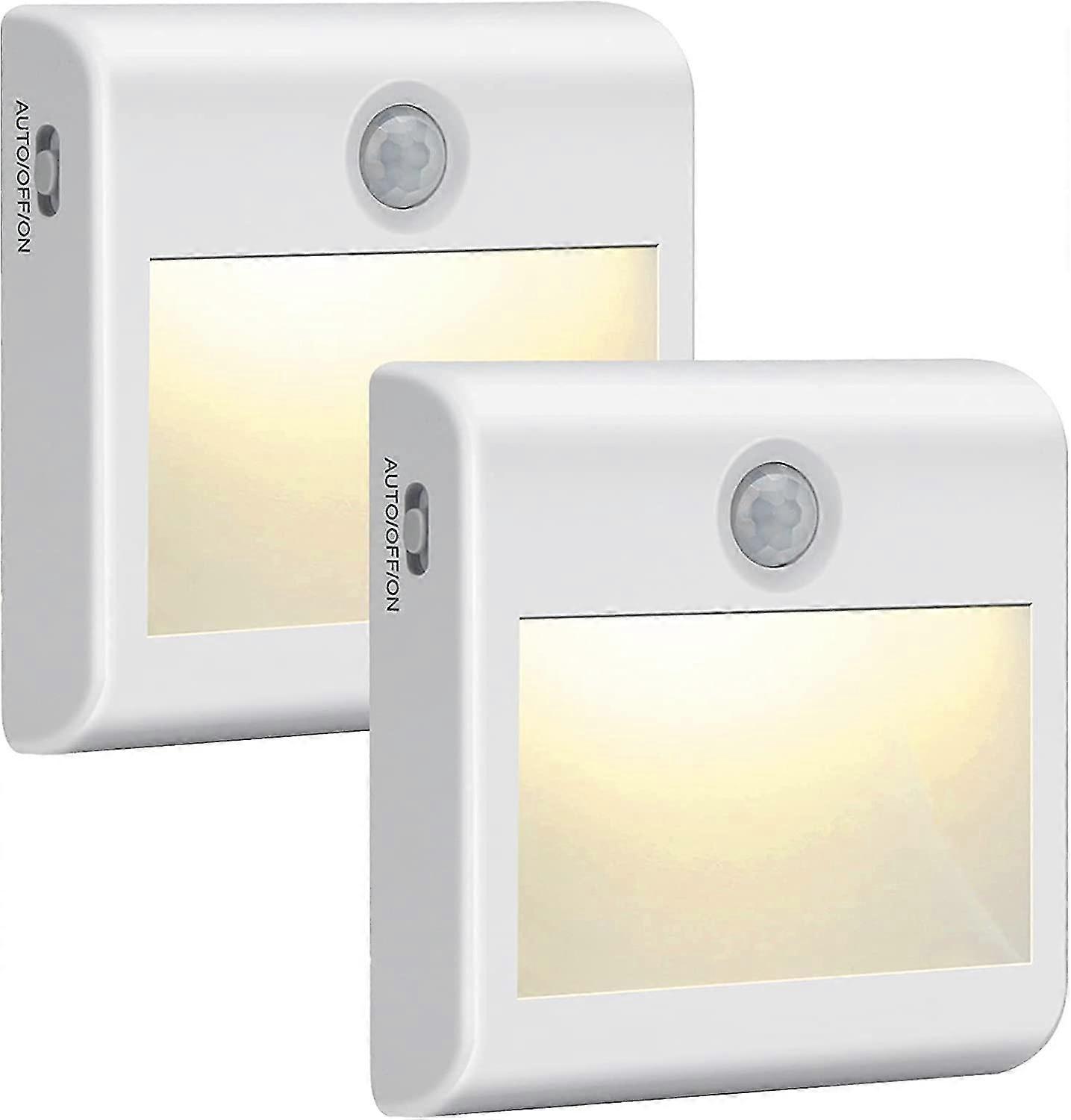 2 pcs automatic led night light, polycarbonate, white(warm white)[energy class a++]