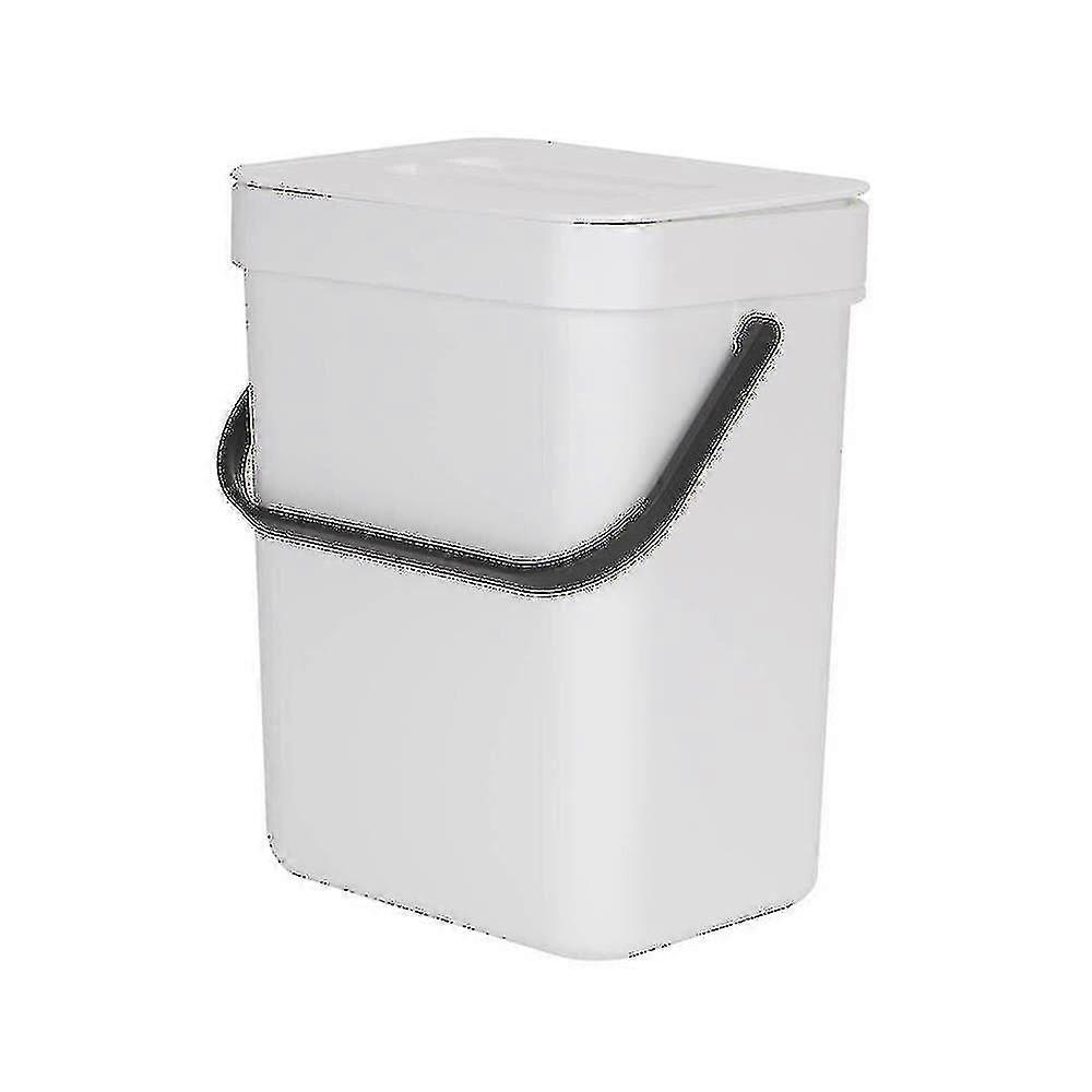 Wall-mounted Plastic Trash Can With Cover Kitchen Recyclingwhite