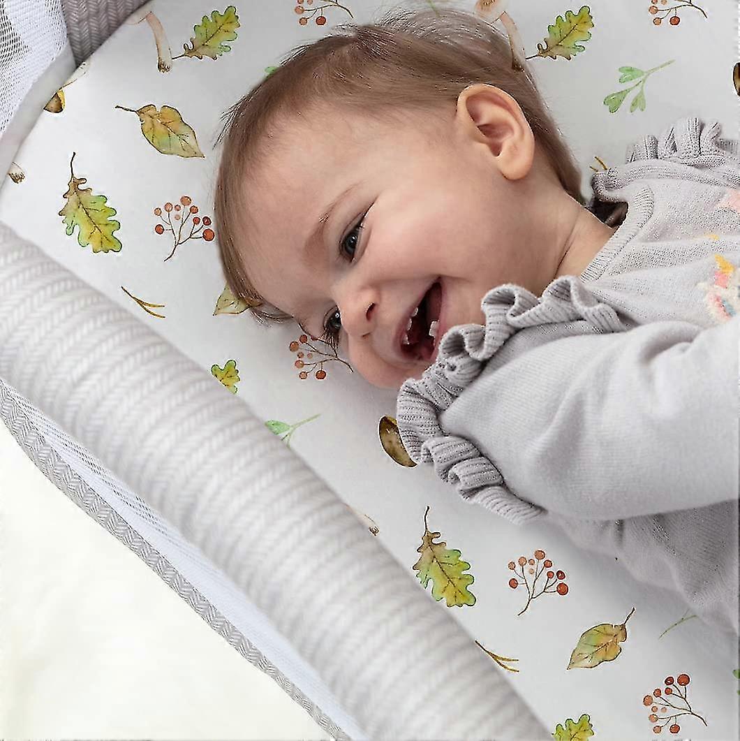 Stretch Mounted Bassinet Sheet Set 2 Pack Φύλλα Βάσης για Bassinet Pad / Στρώμα, Unisex Αγόρια Κορίτσια, Ultra Soft, Μανιτάρι σκίουρος