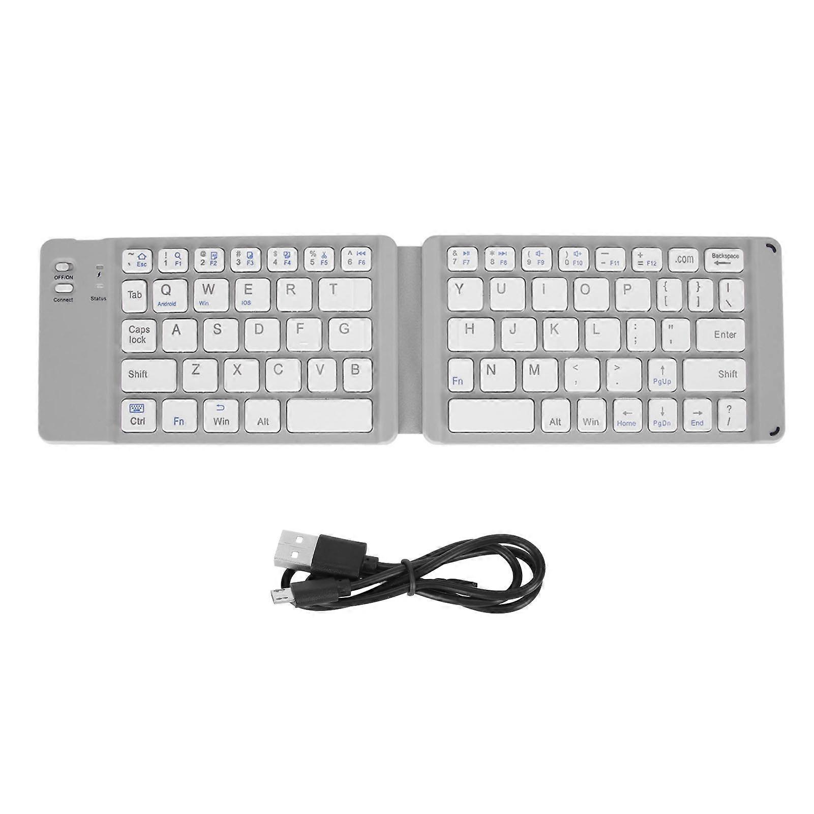 Foldable Bluetooth Keyboard Slim Pocket Size Portable Wireless Keyboard for Windows7 8 Tablet Notebook Mobile Phone Grey White