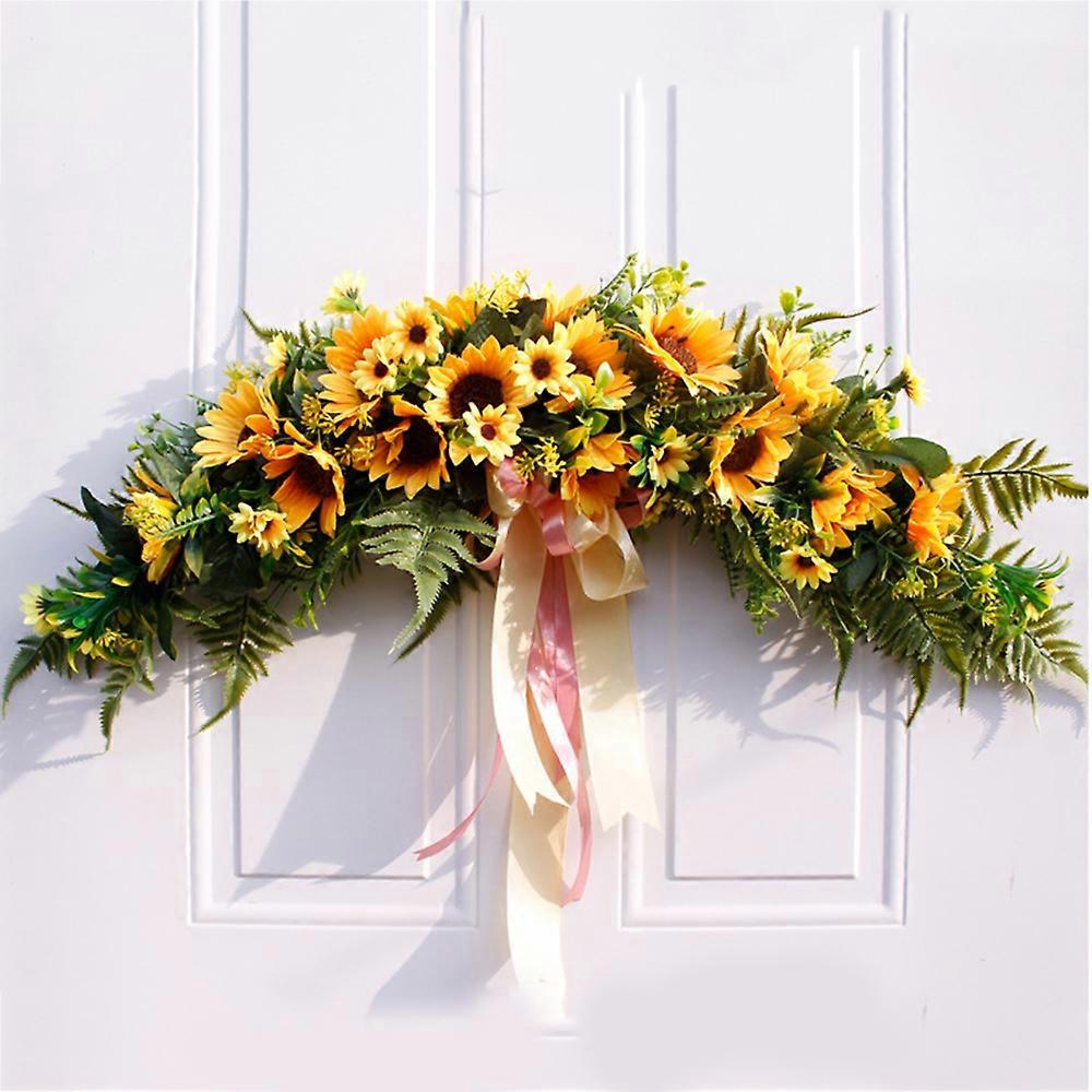 結婚式、壁、椅子の背もたれのための明るいひまわりの盗品