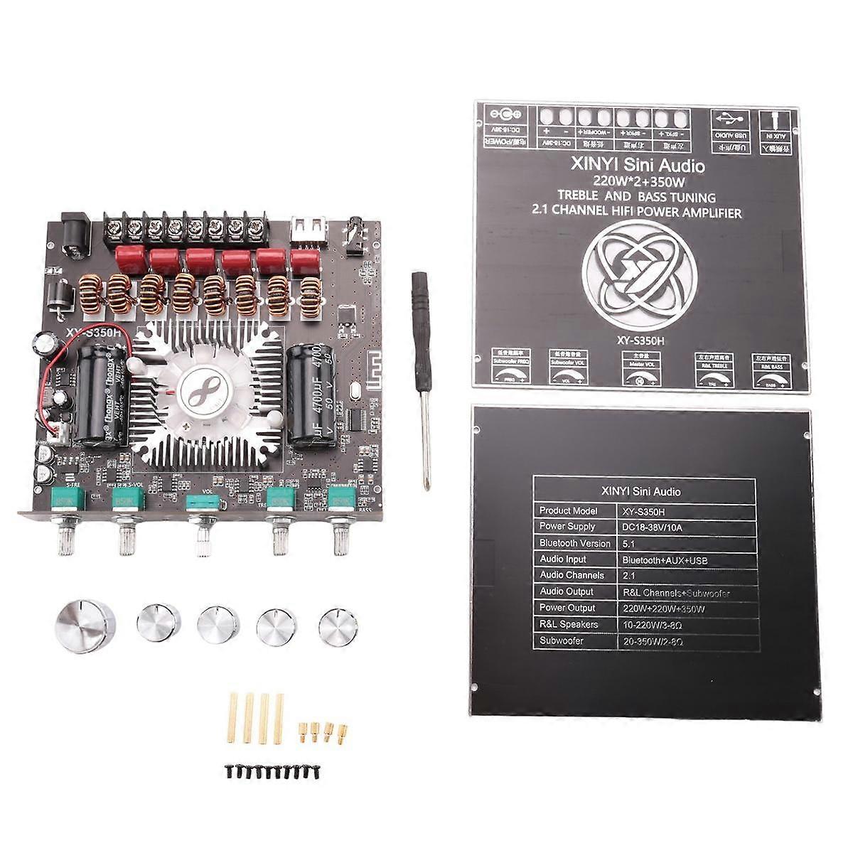 2.1-Channel TPA3251 Bluetooth Digital Amplifier Module High and Low Tone Subwoofer,220Wx2+350W Ampl