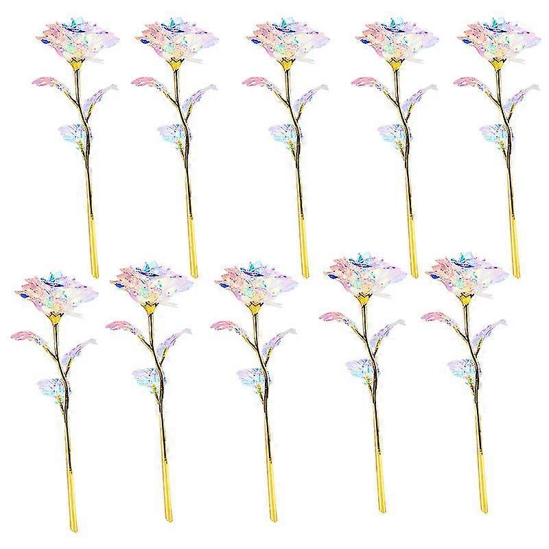 10pcsカラフルなギャラクシー人工バラフラワーアンリミテッドギフトバレンタインデークリスマス