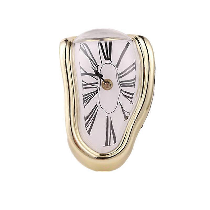 Creative Melting Clock, Surreal Distorted Wall Clock (GOld)