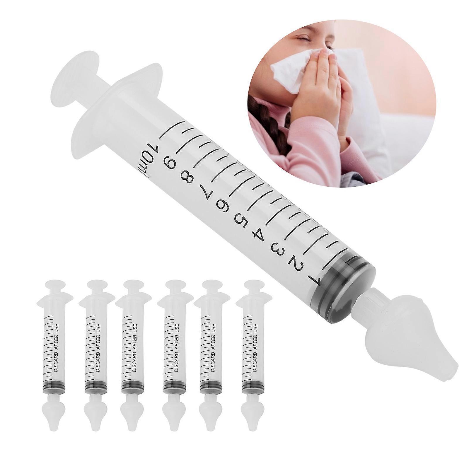 2/6pcs 10ml Professional Baby Nasal Irrigator Portable Infant Nose Cleaner Rinsing Device