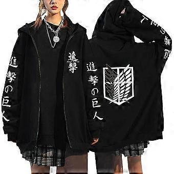 Attack on Titan Hoodie Zip Up Men Sweatshirts Anime Levi Ackerman