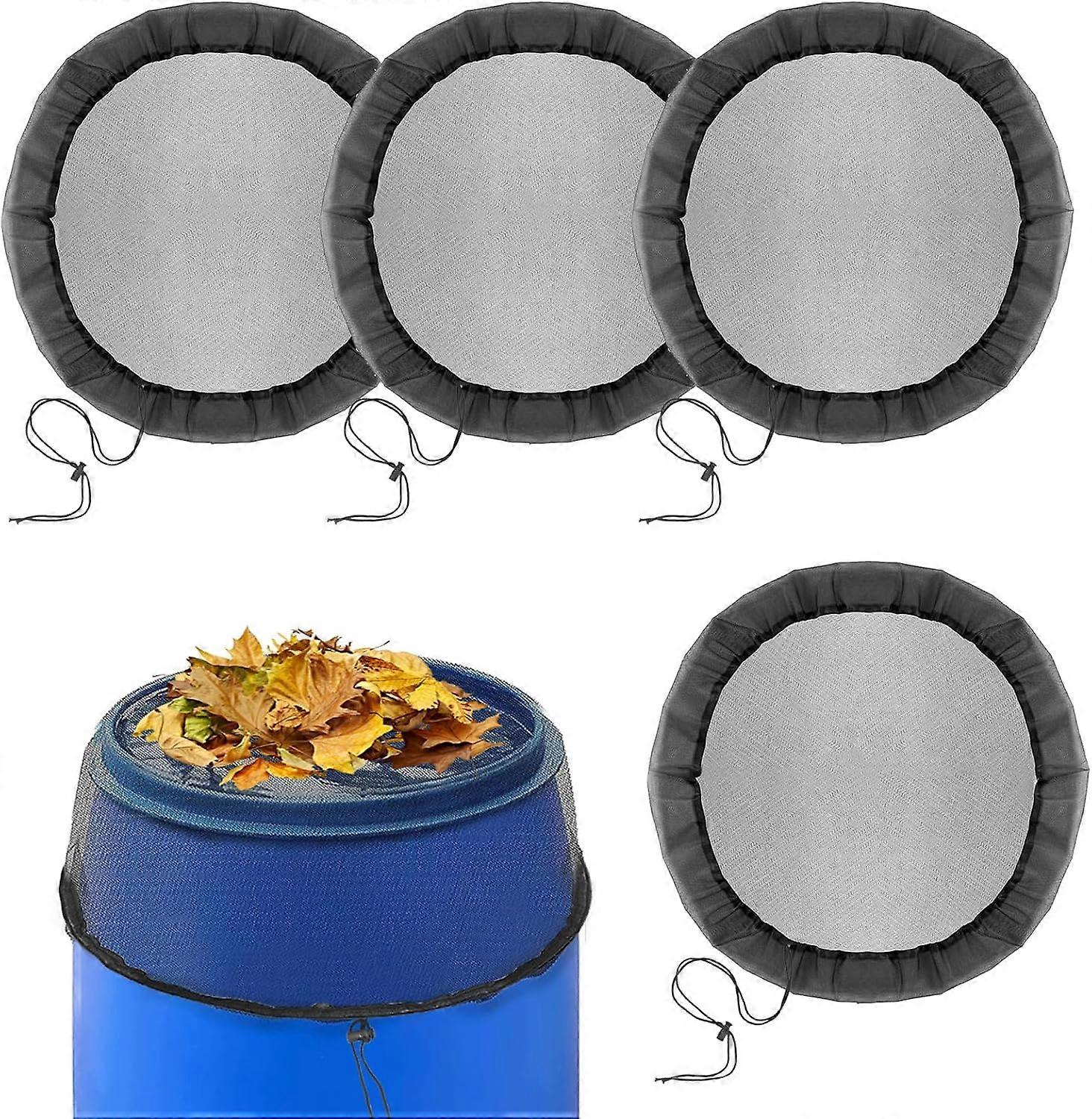 Pcs Rain Barrel Net, Water Collector Net, Adjustable Protection Net for Leaves and Small Animals, Round Rain Barrel Cover (80cm)