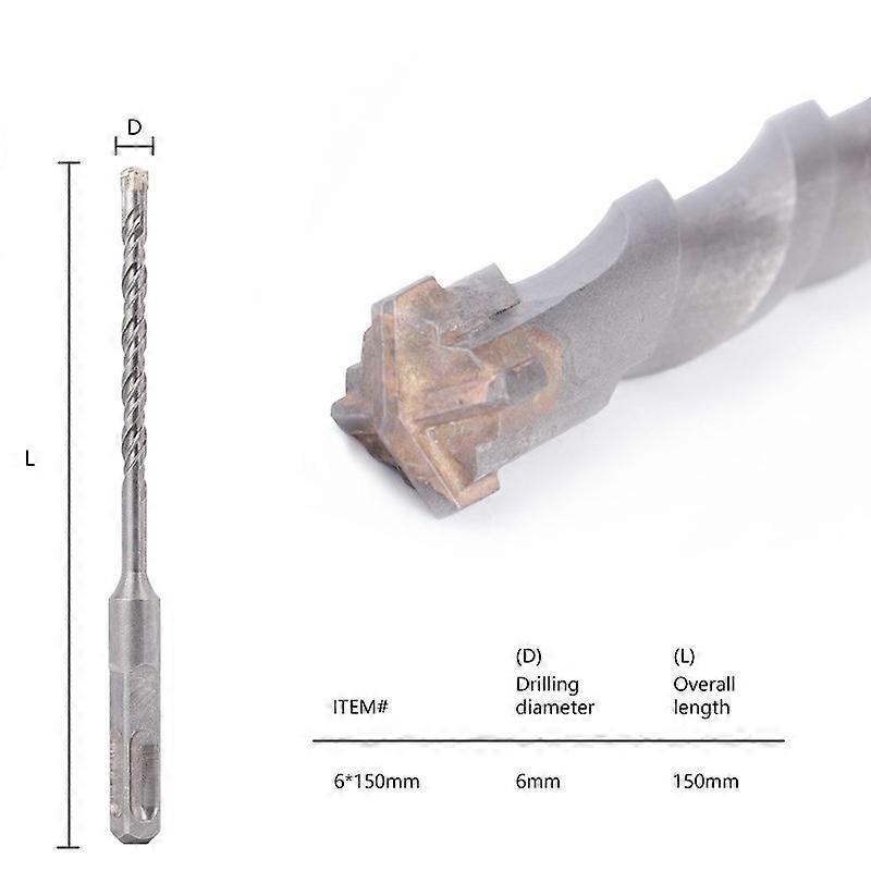 XCAN 6-16mm SDS Plus Drill Bit with Square Shank Cross Head Masonry Hole Drill Cutter for Hammer Dri