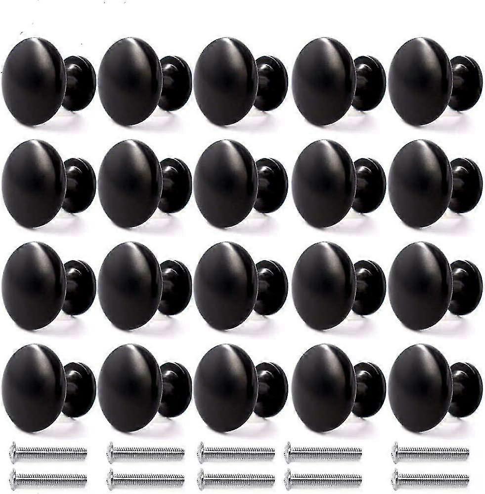 20pcs Door Knobs Drawer Knobs 30mm Vintage Handles Furniture Cabinet Knobs (black)