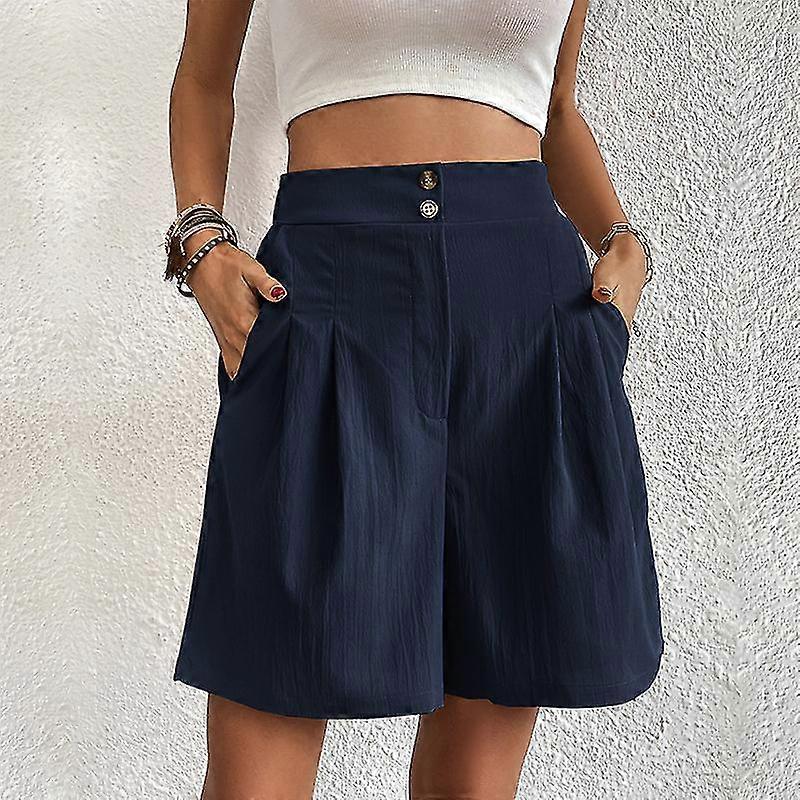 קיץ חדש מכנסיים רופפים יום יומי בגדי ריקוד נשים מותניים גבוהים רחב רגל מכנסיים קצרים