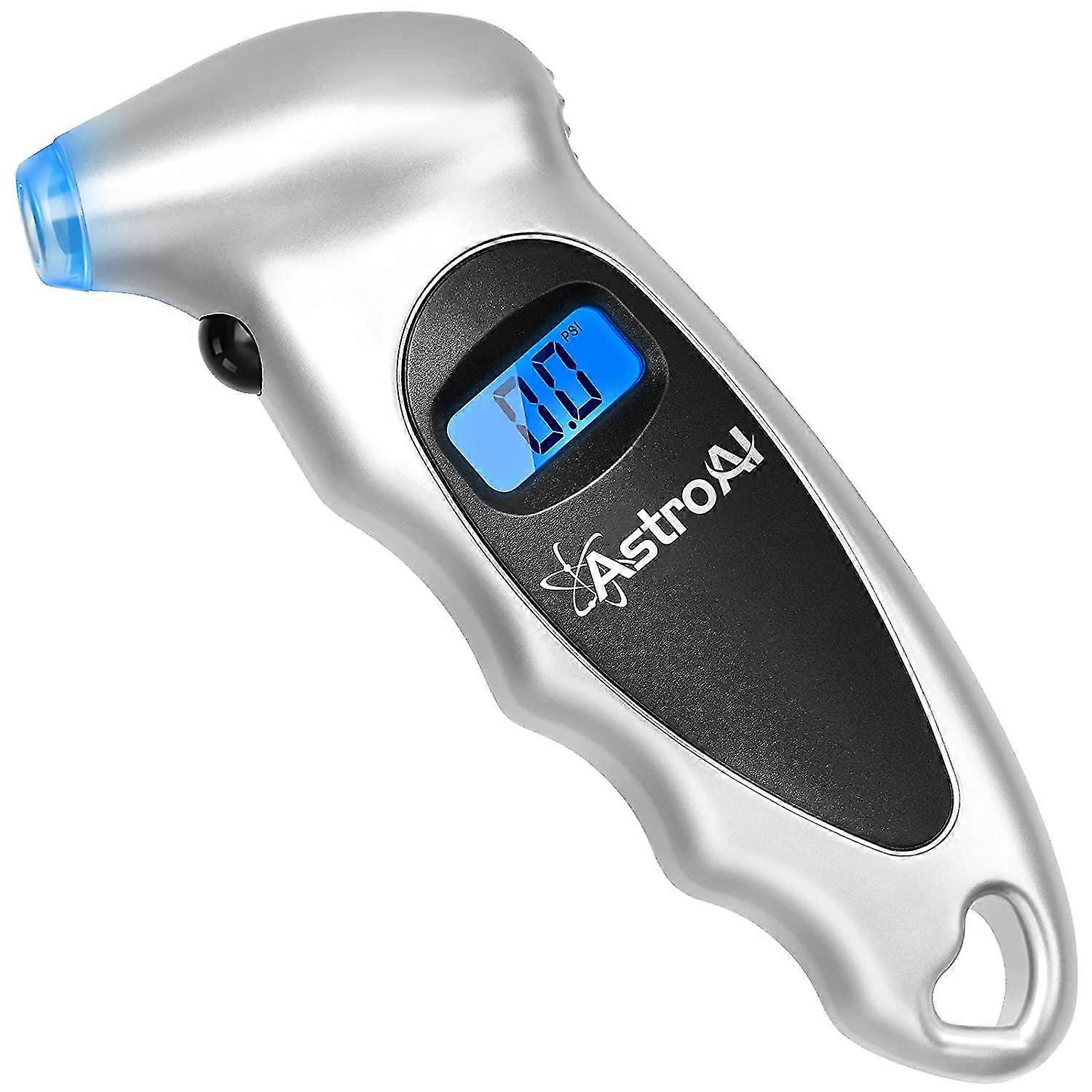 Digital tire pressure gauge 150 psi 4 settings for car truck bicycle with backlit lcd and non-slip grip