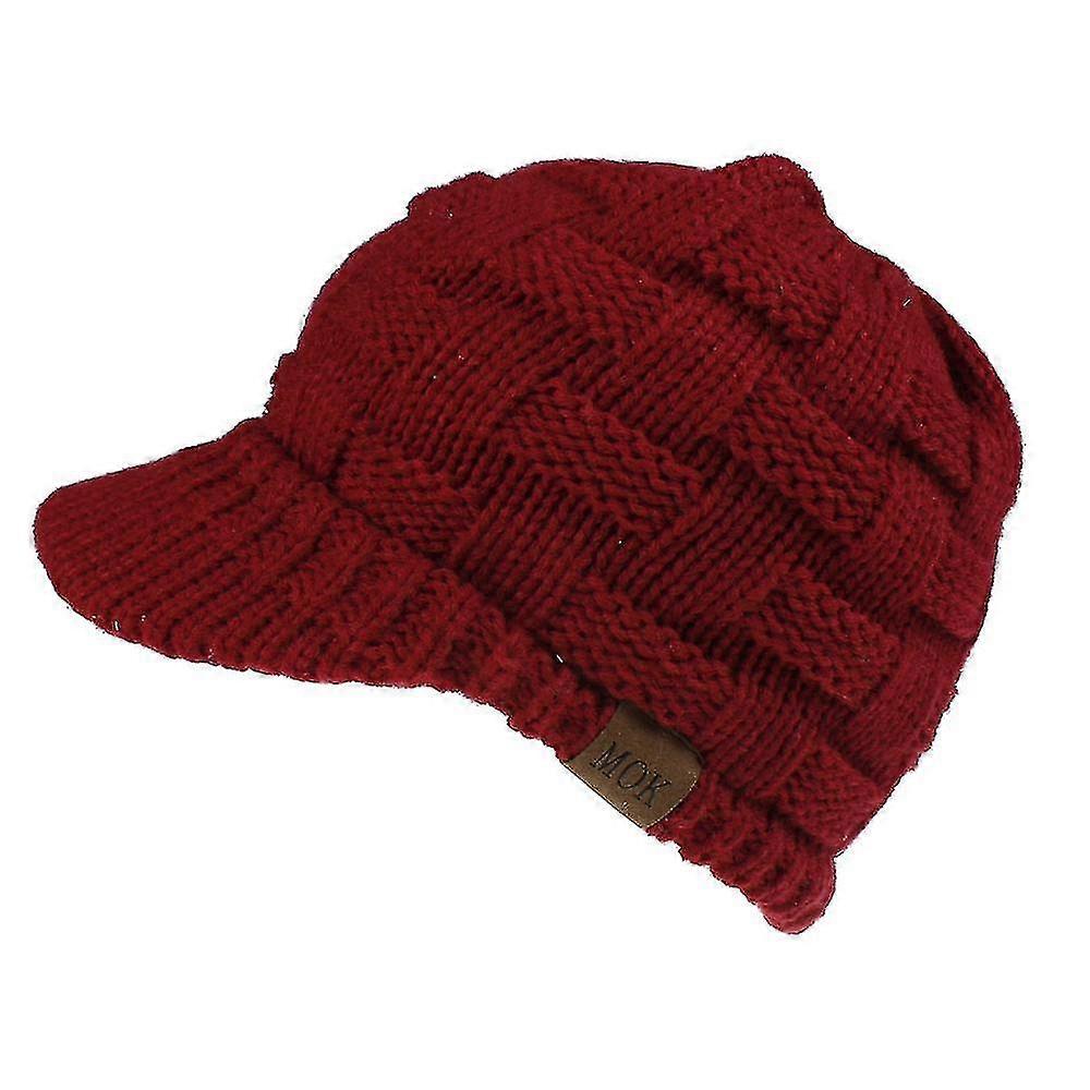 Beanie Tail Winter Warm Knit Messy High Bun Ponytail Hats Visor Beanie Cap