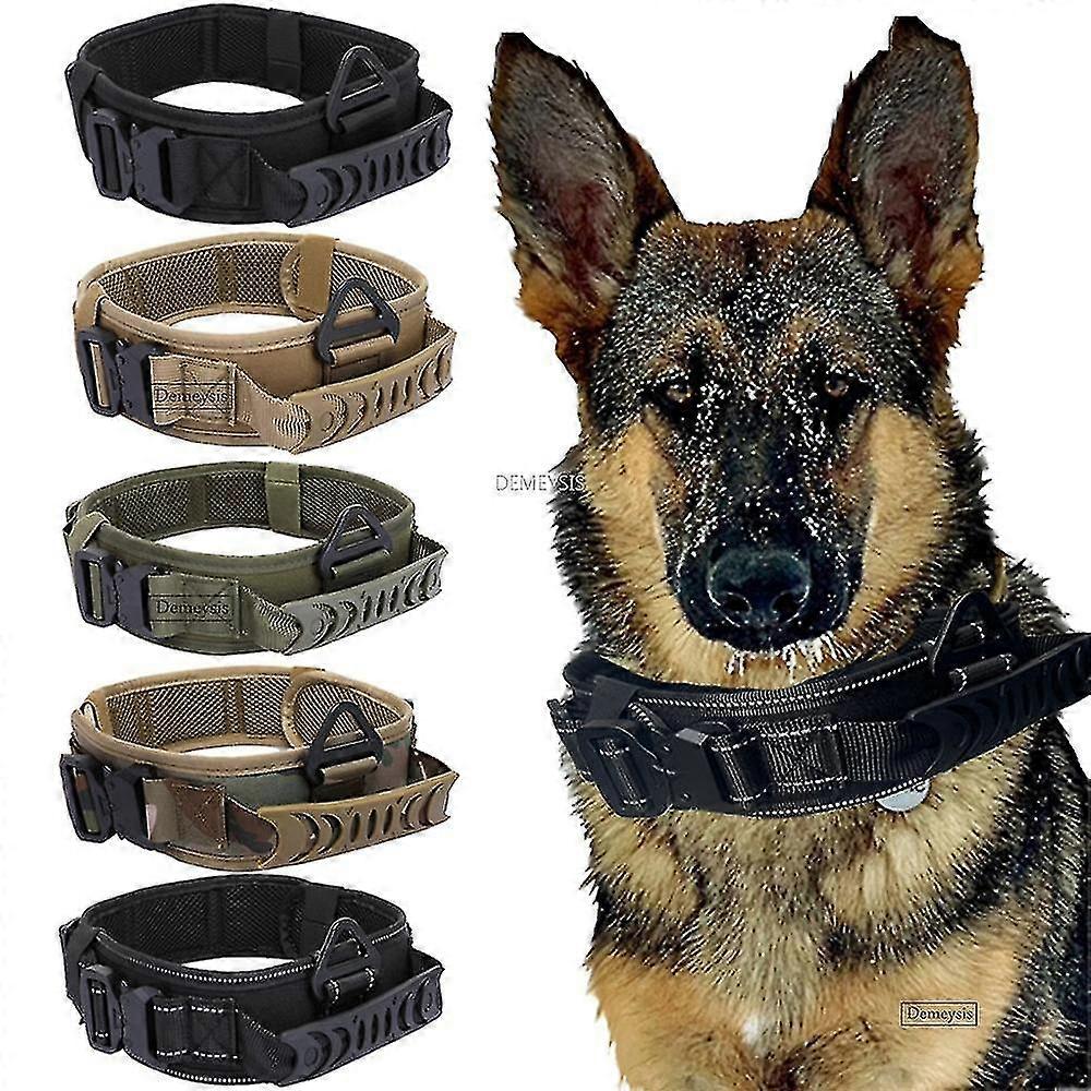 Militare tactice Dog Guler Nylon câini mari Traning Guler pentru ciobanesc german