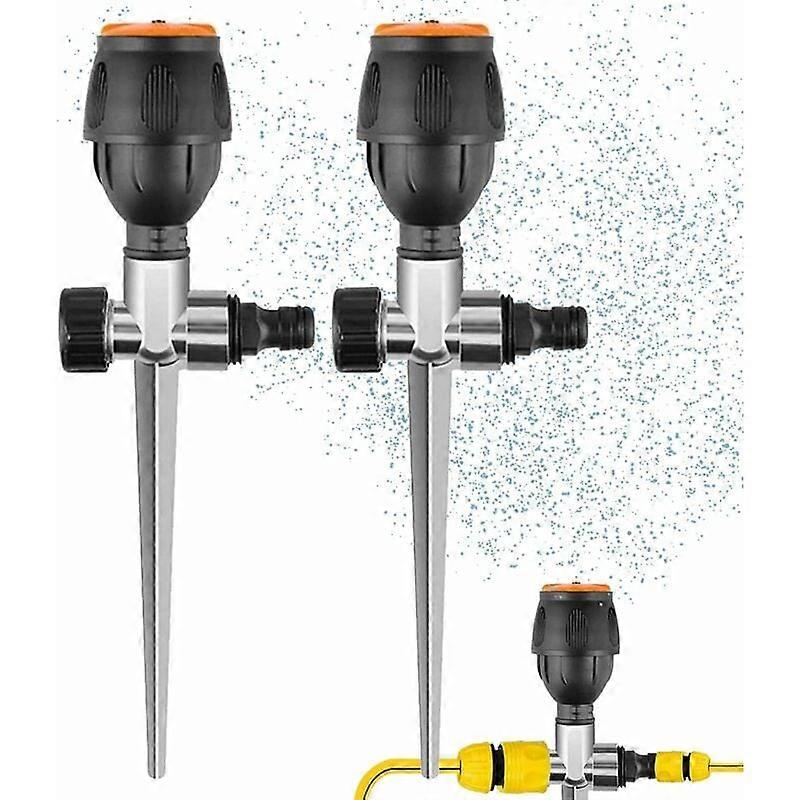 Sprinkler Automatic Rotating Garden Sprinkler on Stand Turbine 360 Sector Watering Garden Lawn Lawn Automatic Adjustable with Plastic Stake for Wateri