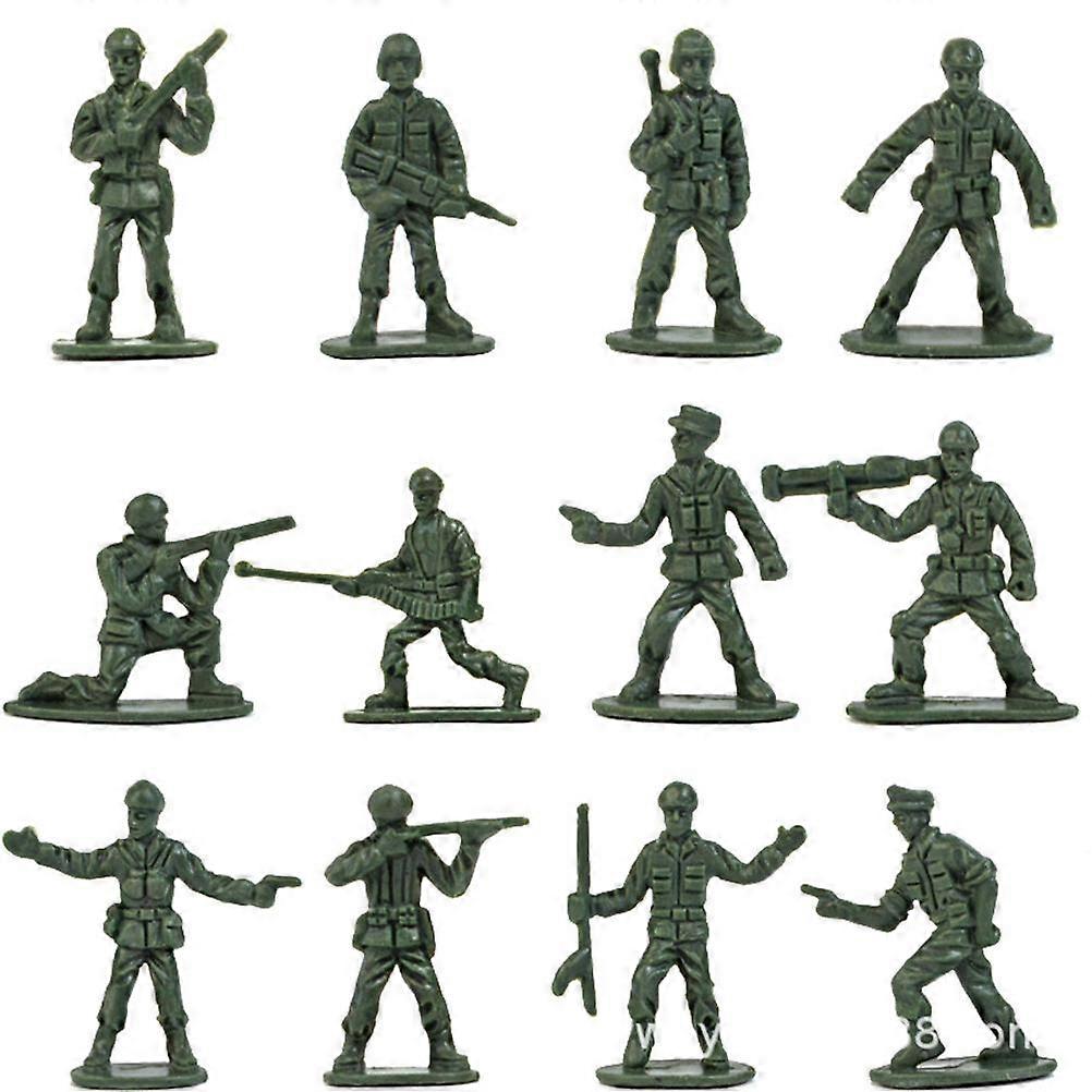 Army Soldiers Action Figure Toy Model for Kids Mini Plastic Scene Army Figure