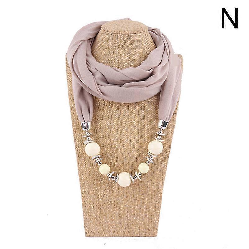 שרשרת חרוזים צבעים אחידים | צעיף נשים צעיף תכשיטים | אופנת שרף שרשרת - נשים