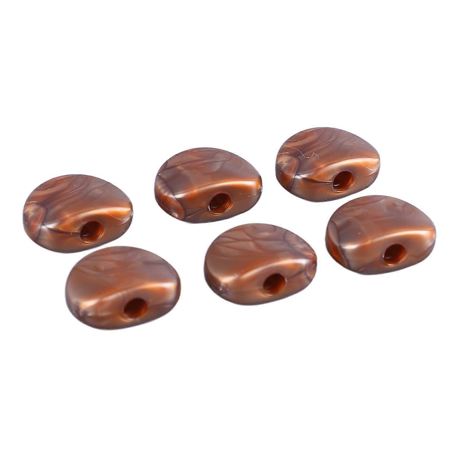 Electric Guitar Tuning Peg Button Set - 6 Semi Circle Handles Coffee Color Replacement Parts for Folk Classical Electric Guitars
