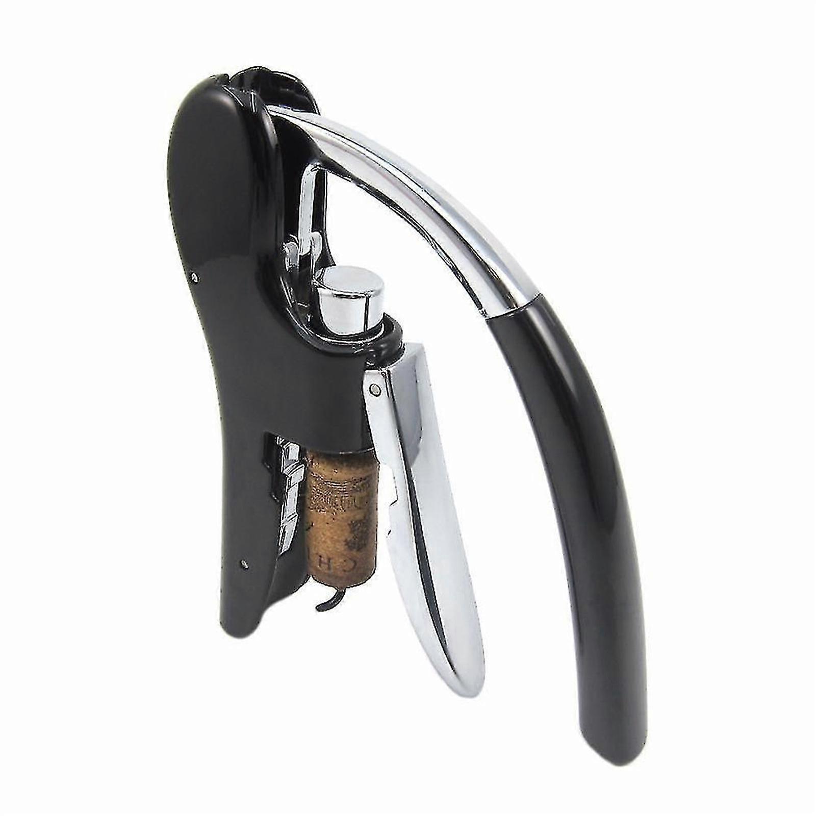 Wine Opener,Compact Vertical Corkscrew Wine Bottle Opener with Wood Handle and Built-in Foil Cutter