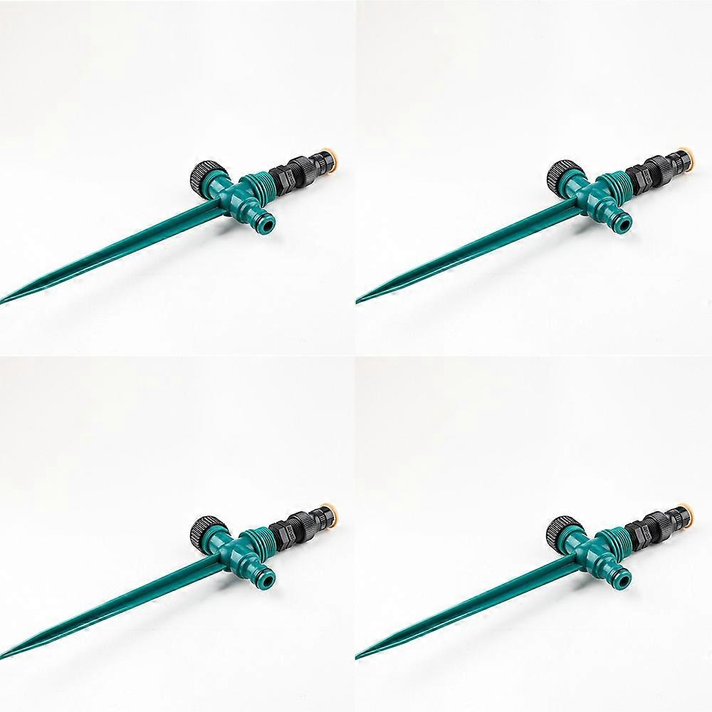 (360 degree adjustable sprayer + dark green soil insert + nipple series) Four sets of Garden Tool Irrigation Watering System