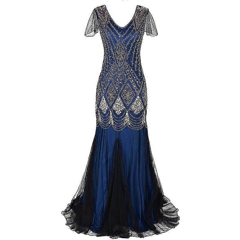 1920s Inspired Women's Sequined Dress with Long Tassel Inserts
