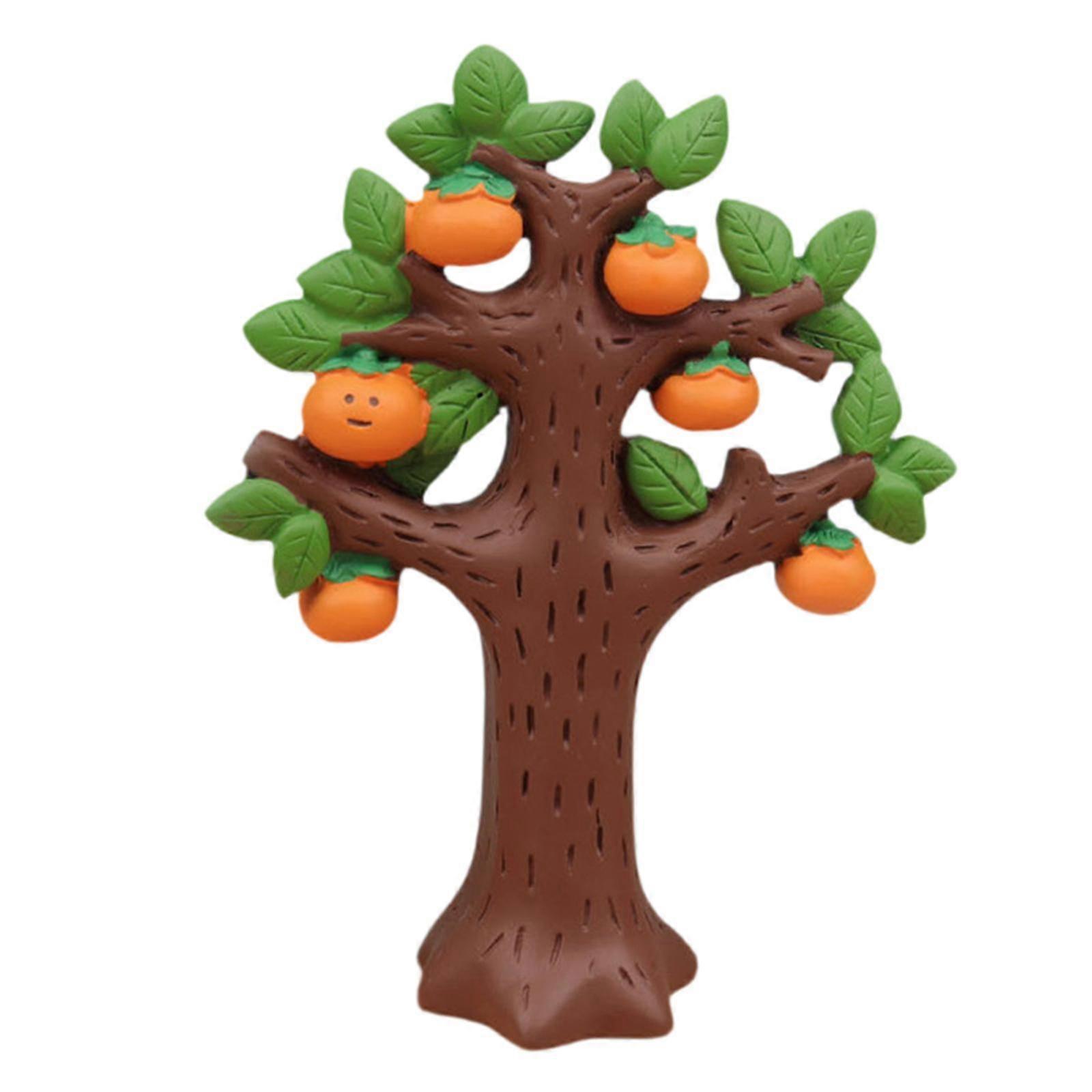 Miniature Figurine Collectibles Resin Sculpture for Office Bookshelf Cabinet Persimmon Tree