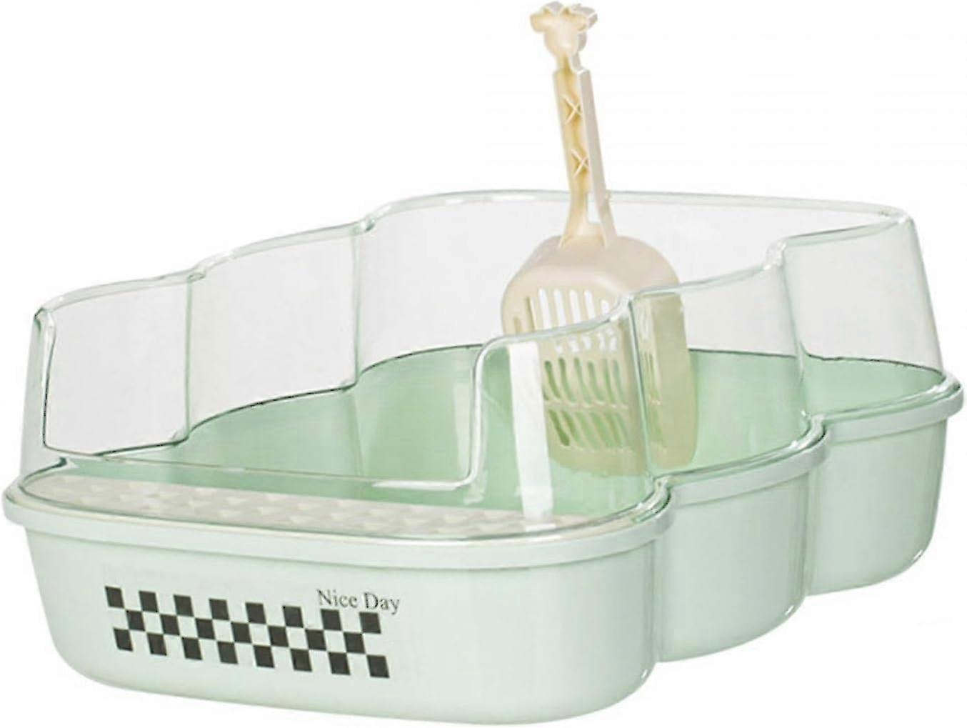 High Side Portable Cat Urinal Semi-Closed Litter Box, Green