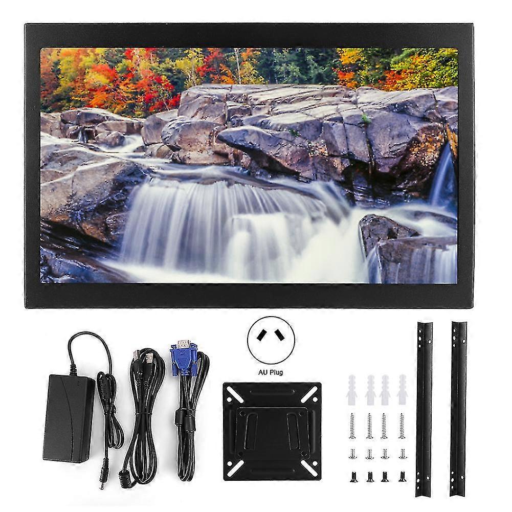 15.6-Inch Full-View IPS Capacitive Touch Display with 1080P Resolution, HDMI, VGA, and USB Ports - AU Plug (110V-240V)