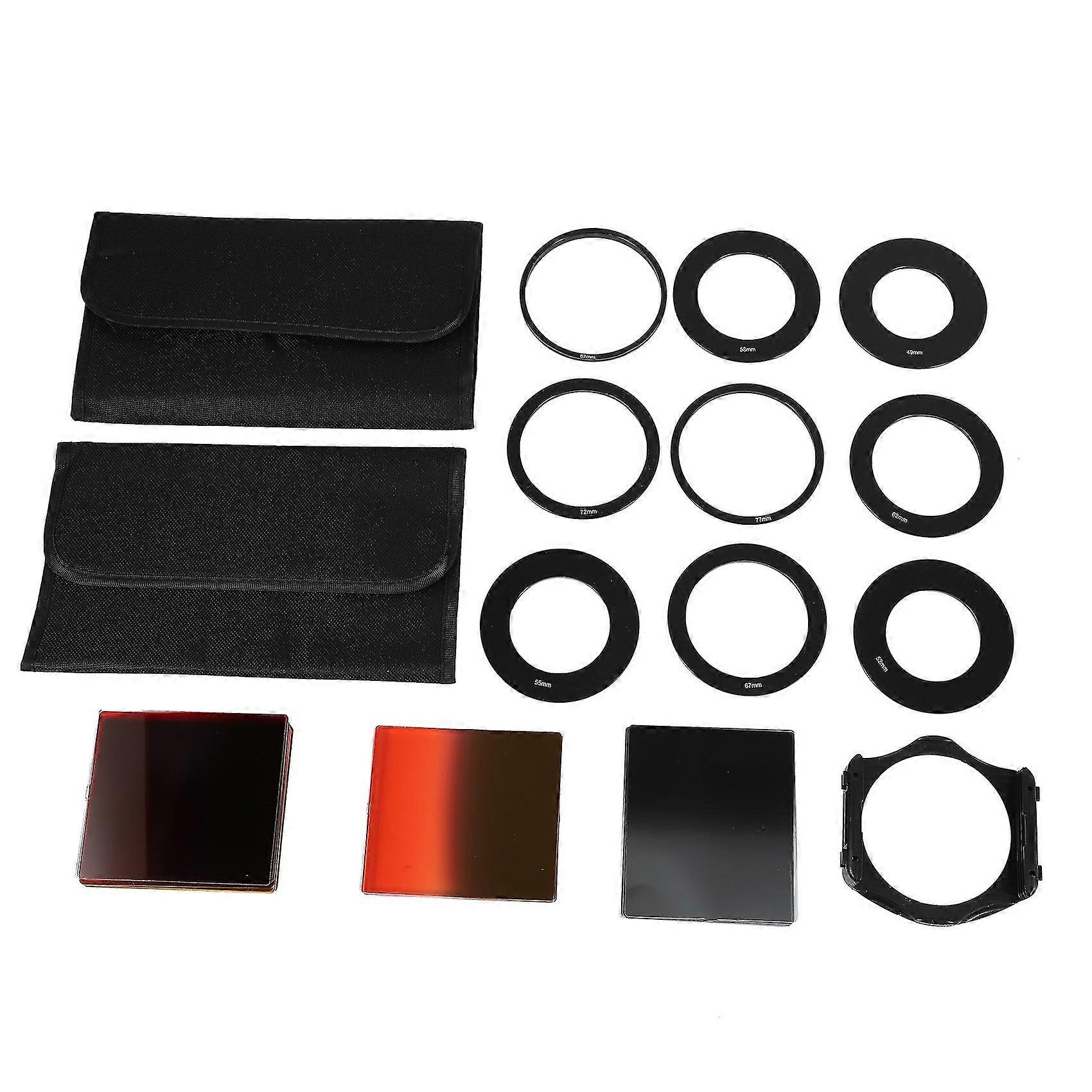 24pcs Square Full + Graduated Filter Set + 9 Size Adapter Ring Filter Holder For Cokin P Series Lf7