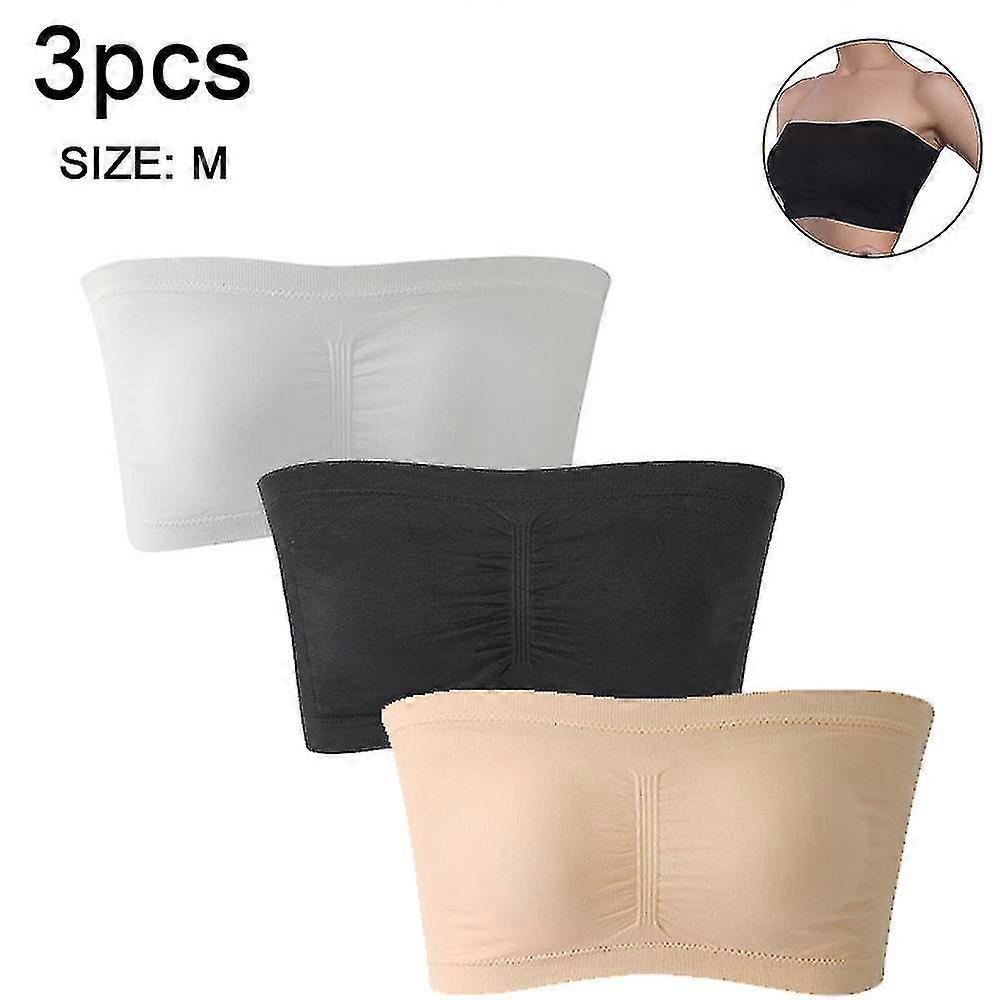 Women's Combo Pack One Size Strapless Base Bra Layer Seamless Bra