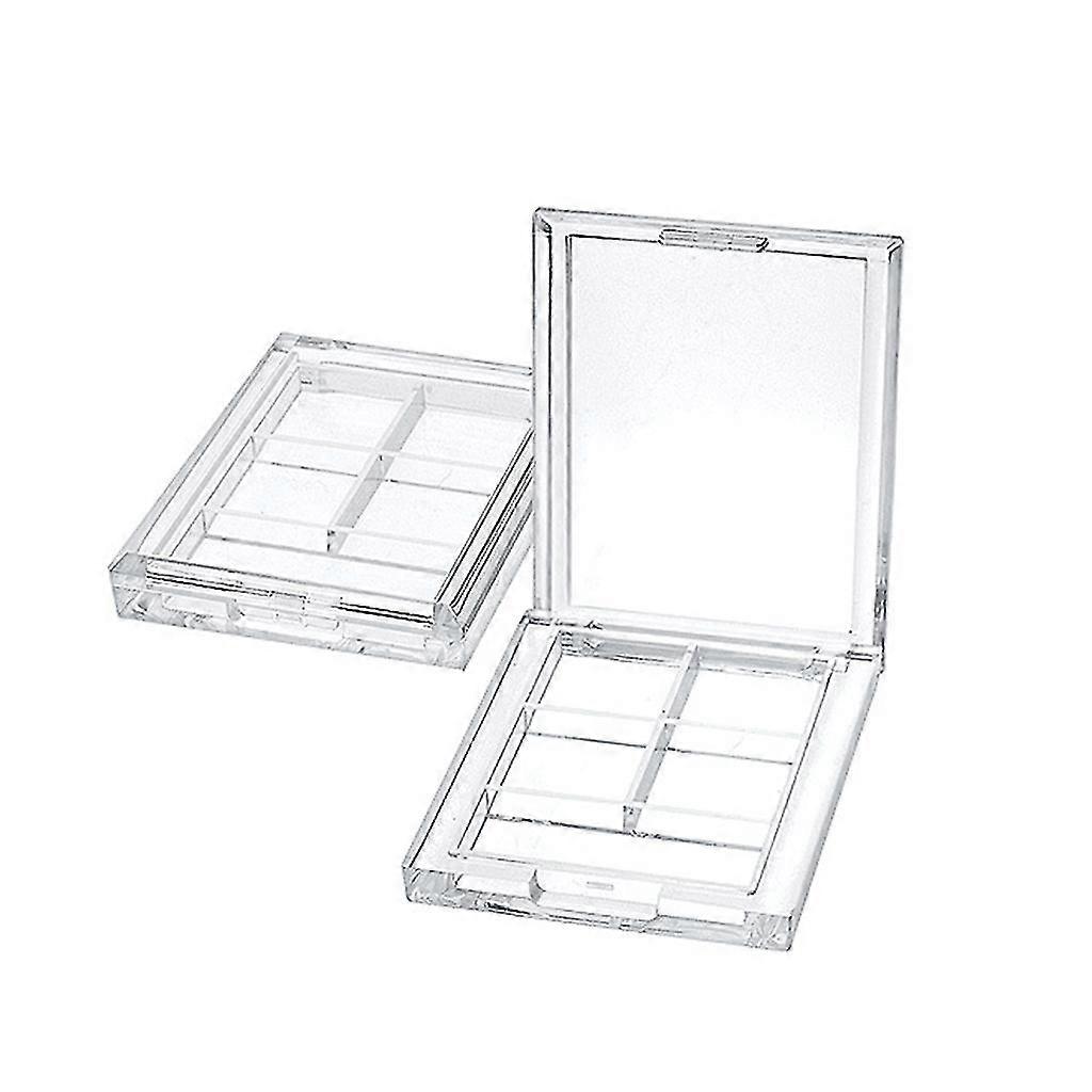 4 Grids Rectangular Eyeshadow Pigment Empty Container Palettes Clear Plastic Por