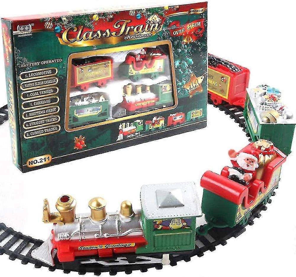 クリスマス電気鉄道列車セット玩具-ZZY